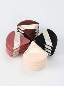 5/10/20/30/50/100pcs Triangle Velvet Makeup Sponge Puff Set, Made Of Ultra Soft Velvet Material, Suitable For Contouring, Eye Area And Corners, Fit For All Skin Types - Multicolor - View 3