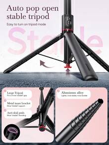 AXNEN 1800mm (70.87 pulgadas) Palo de selfie todo en uno con trípode de apertura automática, control remoto magnético, poste de aleación de aluminio extra largo, clip de teléfono giratorio desmontable, compatible con smartphones Apple y Android. Diseñado para actividades al aire libre, viajes, vlogging, grabación de video, fotografía y transmisión en vivo. - Ver 8