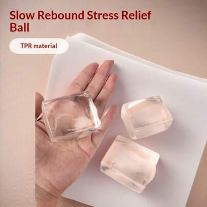 Malt Sugar - Transparent Ice Cube Squeeze Toy - Slow Rebound - Rectangular Tofu - Stress Relief Ball - Popular Squeeze Toy - Popular Ice Cube Squeeze Toy - Toys For Boys - Toys For Girls - Perfect Gift