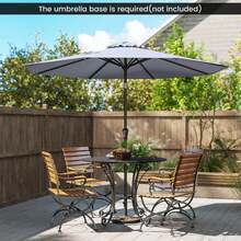 Patio Umbrella With Push Button Tilt, Crank Handle, 8 Sturdy Ribs For Patio, Garden - A - Xem 11