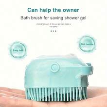 1PC Silicone Pet Brush Dog Cat Scrubbing Brush, Intensive Hair Brush, Powerful Cleaning, Best Birthday Gift For Pets, Valentine's Day Gift, Pet Supplies, Pet Cleaning Supplies - Multicolor - View 5
