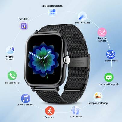 SIMSONLAB 2026 Yükseltilmiş Evrensel Akıllı Saat, Kablosuz Aramayı Destekler, Çok Fonksiyonlu, Bilgilendirme Hatırlatıcısı, Alarm, Müzik Çalma, Çağrı Cevaplama, Şık Tasarım, Dayanıklı Yapı, Hem Erkekler Hem Kadınlar İçin Uygundur