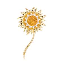 1pc Luxury Sunflower Brooch, Chic Lapel Pin, Sunflower Badge Accessory - Multicolor - View 6