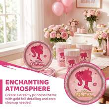 Bộ đồ ăn dùng một lần 51 món của Pink Princess bao gồm 10 đĩa ăn tối, 10 đĩa tráng miệng, 10 cốc giấy và 20 khăn ăn. Bộ đồ ăn tiện dụng này rất phù hợp cho cắm trại, dã ngoại, tiệc nướng ngoài trời, đám cưới và tiệc sinh nhật. - Nhiều màu - Xem 5