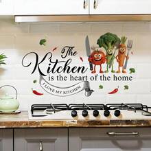1/2pcs Cartoon Vegetable And Kitchen Motto Wall Stickers - Removable, Self-Adhesive, Waterproof PVC Decals - Suitable For Kitchen, Bedroom, Dining Room, And Living Room Decor - Wall Stickers - View 2