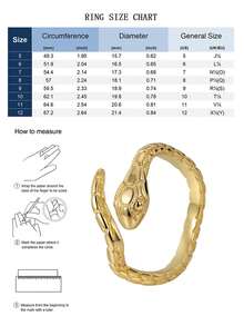 Charm-In Snake Cuff 18K Gold Plated Ring | Bold Edgy Fashion Ring For Women | Perfect For Stacking & Daily Wear - Gold - View 4