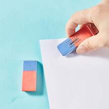 6 piezas de grandes borradores mate rojos y azules en ángulo, artículos de papelería creativos para exámenes, estudio, oficina, dibujo - Conjuntos - Ver 8