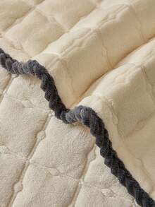 1件装牛奶丝绒格子纯色沙发垫，加厚防滑坐垫，适用于1-4人沙发，四季皆宜，可机洗 - 米色 - 查看 8