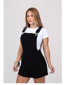 Women Denim Overalls & Jumpsuits - 黑色 - 查看 7