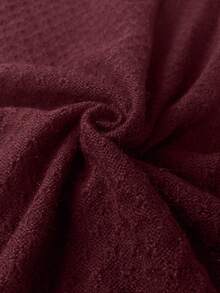 女士简约迷人扭结针织毛衣 - 安可拉紅 - 查看 11