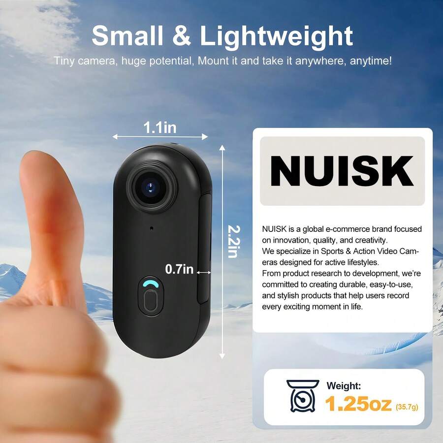 1080P Pocket Action Camera, Suitable For Family Outdoor Activities, Skiing, Cycling, Hiking, Etc. Portable Action Camera With A 1.54-Inch Screen, WiFi HD Video Recorder, 360° Rotation, Vlogging Camera, Ideal For Video Recording, First-Person Perspective Shooting, Security Surveillance, And More. (1000 MAh) - View 1