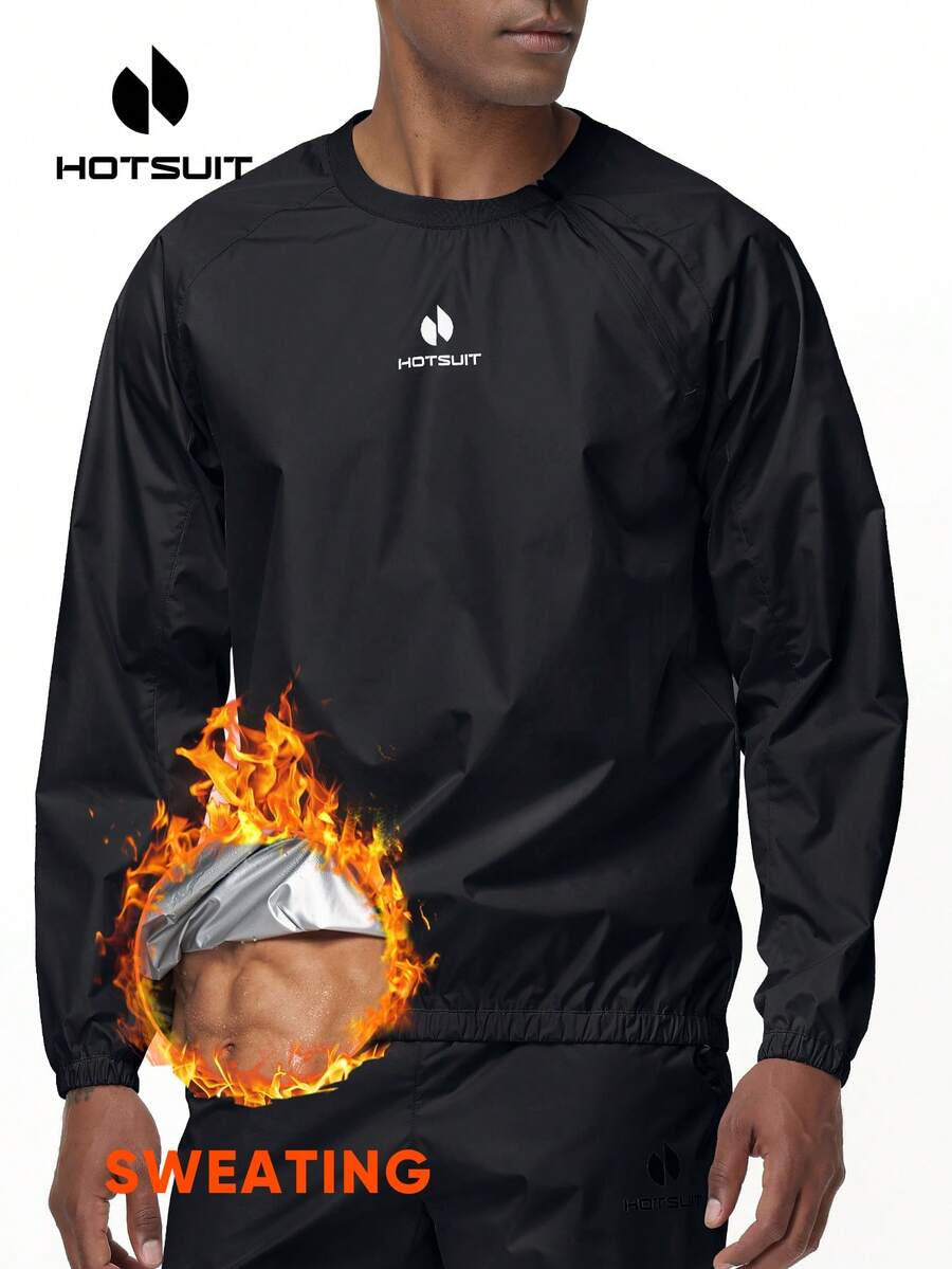 HOTSUIT Men's Solid Color Half Zip Pullover Pullover Sweatshirt Jacket, With Side Zipper, Lightweight Suitable For Gym, Fitness And Training - Black - View 1