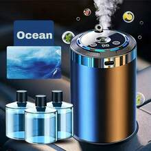 Smart Car Air Freshener Diffuser With Dynamic Light Show And Starry Sky Top Mode, Natural French Fragrance Oils/Perfume, Adjustable Fragrance Concentration, Long-Lasting Freshness, Cologne Scent, The Ideal Gift For Car Enthusiasts - Aroma Diffuser + 3 Bottles Of Marine Perfume - View 1