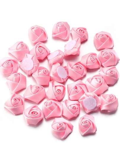 5/10片装 3D玫瑰花蕾布贴 - 精致手工缎带布艺玫瑰，色彩鲜艳，适用于DIY工艺品、头饰、装饰花环、婚礼装饰、胸针配件、缝纫项目材料、家居装饰、服装装饰