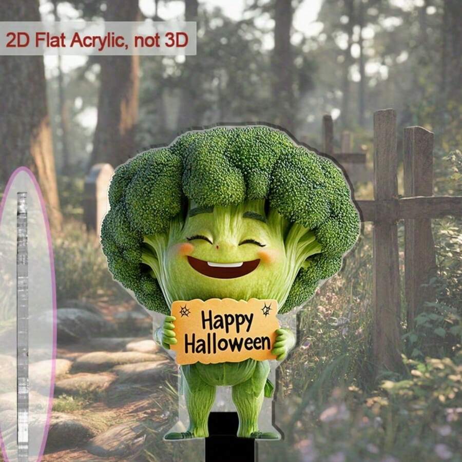 1个2D平面经典西部蓝色花卉亚克力花园标牌，适用于庭院、草坪和花坛，无需用电，2D打印 - C - 查看 1