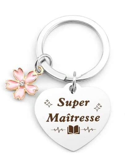 Teacher Keychain Gift; Principal Year-End Gift; School Assistant Year-End Gift; School Director Year-End Gift; Kindergarten Teacher Year-End Gift; Christmas Gift Slogan Casual Leisure Party Cute Street Elegant Zinc Alloy Teacher's Day