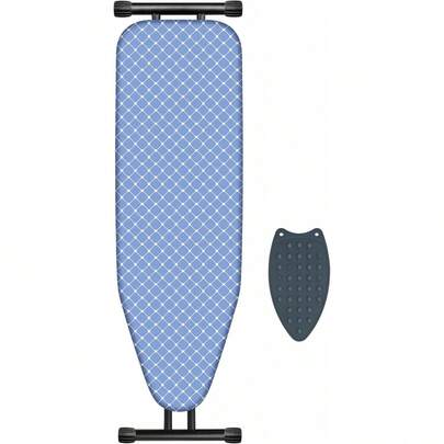 Classic Ironing Board, Compact And Space Saver,Size 43 X 13 Ironing Board, Wide Ironing Area With Thick Heavy Duty Padded, Stable Structure,Easy To Fold Blue Geometry