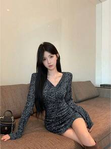 Women Short Dresses - Grey - View 3