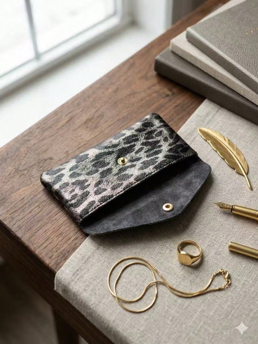Coin Purses - Luipaardprint zilver - Bekijken 1