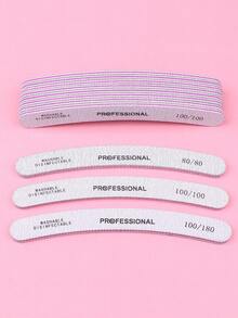 Professional Curved Nail File, Manicure Supplies, Double-Sided Nail File - Grey - View 2