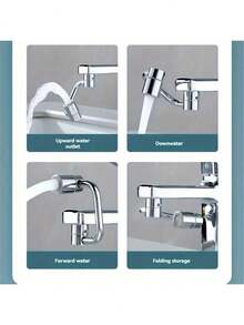 360° Rotatable Stainless Steel Faucet Connector - Dual-Mode Water Output, 1080° Swivel Electroplated Connector, Carefully Cast Copper, Easy Installation For Kitchen And Bathroom Sinks, No Electricity Required, Classic Finish, Bathroom Sink Accessory, Modern Faucet Design, Durable Water Flow - Upgraded Version In Multiple Colors - View 8