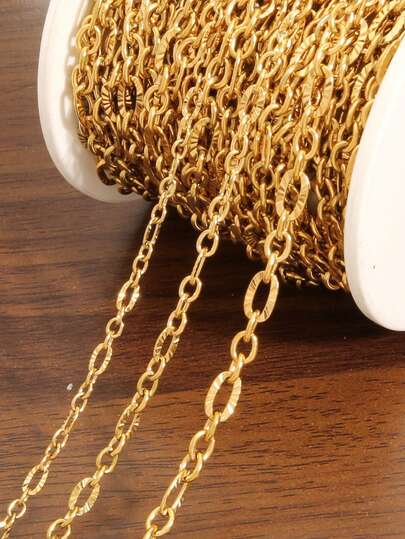 100cm/Lot Gold Stainless Steel Chain Findings 3:1 Sunflower Chains Cable Curb Chains For Necklace Bracelet Jewelry Making Components DIY No Fade
