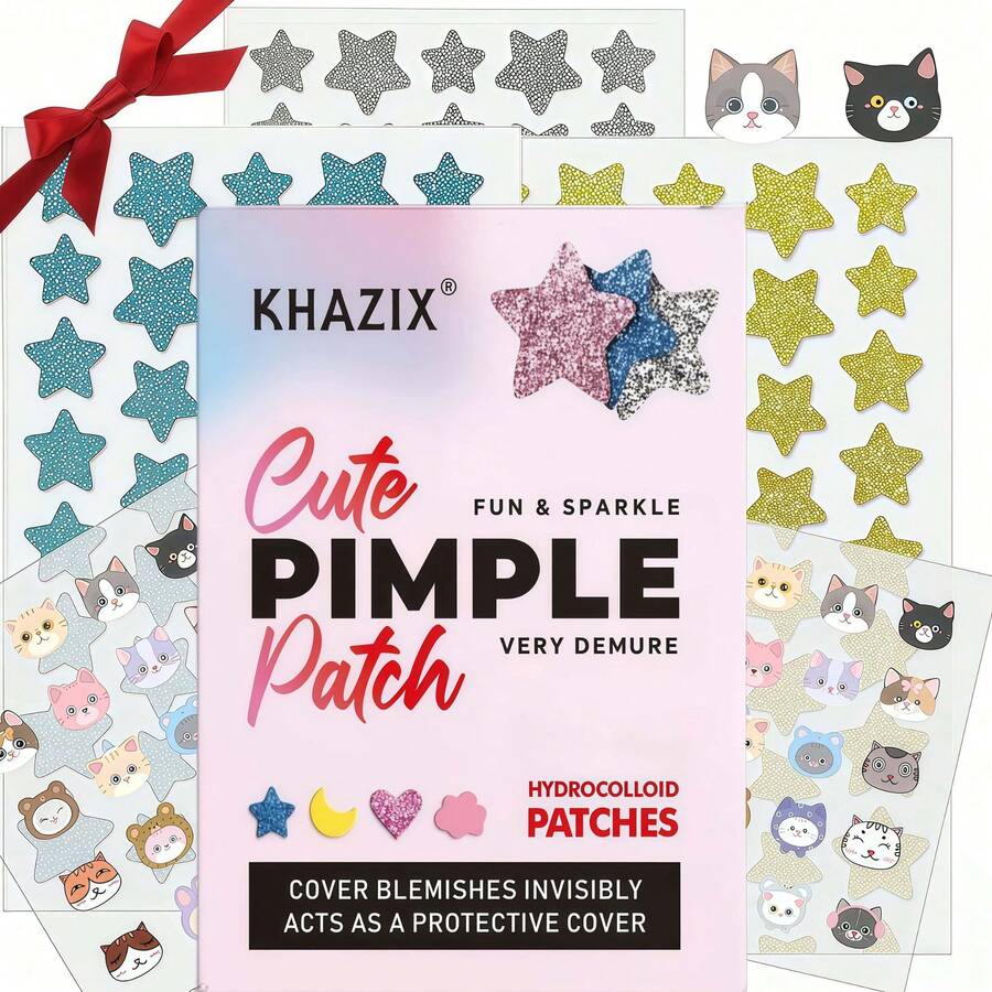 160pcs Sparkling Star + New Cat Face Stickers, Makeup Concealer Tools, Hiding Cover, Makeup Essential Items, Back To School Makeup Supplies - Multicolor - View 1