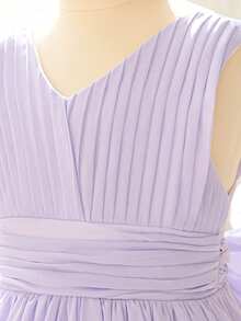 Đầm dự tiệc cưới, đầm công chúa cổ chữ V xếp nếp thanh lịch cho bé gái tuổi teen, đầm dự thi sắc đẹp, đầm sinh nhật, đầm dự lễ tốt nghiệp, đầm dạ hội. - Màu tím hoa cà - Xem 5