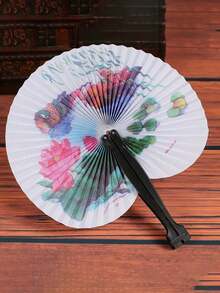 夏季清凉必备单品——便携式折叠小纸扇，传统风格彩绘纸扇，饰以地域特色图案，可180度翻转，轻巧便携，是旅行必备，也是馈赠亲友、复活节、母亲节、独立日、婚礼季、毕业季的理想之选。 - 彩色 - 查看 4