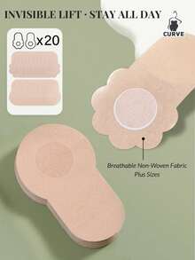 20/10PCS Invisible Breast Lift Tape & Nipple Covers – Disposable Push-Up Non-Woven Lifting Pads For Large Busts, Strapless Backless Dress Bra Alternative, - Multicolor - View 15