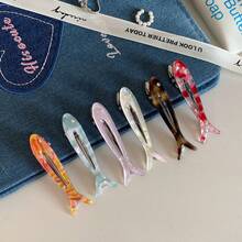6个/4个/3个可爱醋酸纤维鱼形发夹，鸭嘴夹，甜美女孩刘海夹，百搭优雅发饰 - 彩色 - 查看 12