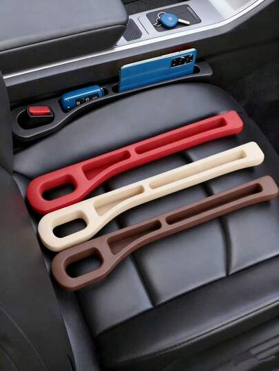 2 piezas Organizador de espacio entre asientos de coche, bandeja de almacenamiento multifuncional para insertar directamente, para llaves, lápiz labial, monedas, teléfonos y pequeños artículos, solución de almacenamiento universal para accesorios interiores de automóviles que mantiene los artículos organizados y asegurados en su lugar