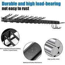 Garage Tool Storage Racks - แผง 5 ช่อง ขนาด 80 นิ้ว พร้อมตะขอ 15 อัน - ดู 2