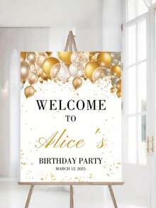 Custom Gold Balloon Wall Decor - Suitable For Decorative Welcome Sign, Can Be Vertically Hung With Rope, No Power Needed, Multi-Size Frameless Wall Decor For Party, Wedding, Birthday, Corporate Events - Multicolor - View 9
