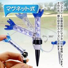ゴルフティー 3本セット マグネットティー 70mm ゴルフ ティー ミドル ショート ロング 2WAY ストリング付き ティーペグ 景品 コンペ ゴルフラウンド用品 - マルチカラー - チェックする 4