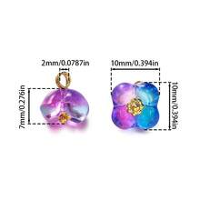 14毫米镀金梅花捷克玻璃珠，中心带孔，五瓣花瓣，DIY手工串珠手链，发夹材料 - 彩色 - 查看 7