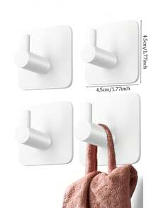 1/4pcs Modern Metal Wall Hooks, Adhesive Wall Hooks, Easy To Install, Suitable For Hanging Towels, Clothes, Bath Balls, Etc., Practical Hooks And Towel Racks For Kitchen, Bathroom, Shower, Bathroom Storage Rack, Bathroom Decor, Home Decor - Multicolor - View 11