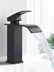 39-Inch Stainless Steel Waterfall Bathroom Faucet, Black Electroplated Single Handle Cold And Hot Water Mixer Tap With Valve Core And Coating Technique, Suitable For Vanity, Sink, Bathroom Basin And Washbasin, Modern Home Essential Upgrade, Luxury Cleaning Water, Suitable For Holiday Gifts And Home Decoration - Multicolor - View 8