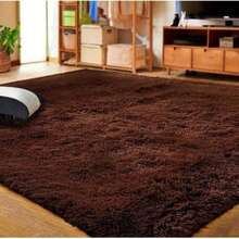Tapete Grande de Sala e Quarto Felpudo Luxuoso 3,00 X 2,00 m Pêlo Alto - Marrom - Visão 3