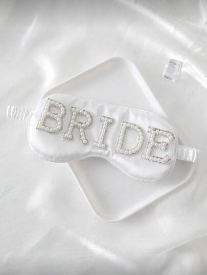Elegant Bridal Eye Mask With Rhinestones - White Satin Bridal Eye Mask, Suitable For Bridal Shower, Wedding, Bachelorette Party, Party Supplies, Bachelorette Party, Wedding Decor, Wedding Accessories, Bridal Party, Party Supplies, Bridesmaid Gift, Wedding Favor, And Wedding Celebration Events, A Perfect Gift For Wedding Anniversary