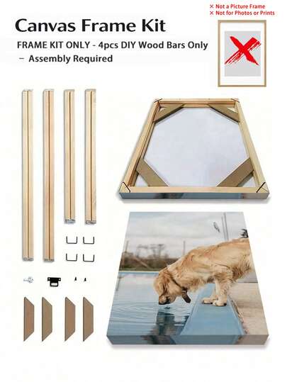 SURELIFE 1 Set Wooden Canvas Stretcher Frame DIY Kit, Suitable For Gallery Framing Oil Paintings, Large Size Stretcher Bars, Wall Art Decor, Sizes Available: 30x40cm, 40x50cm, 40x60cm, 50x70cm (12x16in, 16x20in, 16x24in, 20x28in), Easy Assembly, Christmas Gift