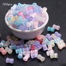 6x4毫米穿珠猫眼竹节玻璃珠，手工DIY串珠手链项链配件散珠 - 彩色 - 查看 2