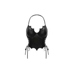 Solid Black Spaghetti Strap Twist Back Tank Top For Women - Black - View 4