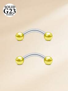 CIZME 2 piezas Anillos de titanio de aleación G23 de 16G para cejas, trago, hélice, rook, daith, pendientes, anillo de labio, barra de Body, joyería de perforación corporal, retén de 8 mm y 10 mm - Bola de perlas - Ver 4