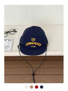 1pc Drawstring Flat Bill Baseball Cap - Streetwear Snapback Style, Quick-Dry, Lightweight Soft Top, Adjustable, Suitable For Summer, Unisex - LOVE Lanyard - View 14