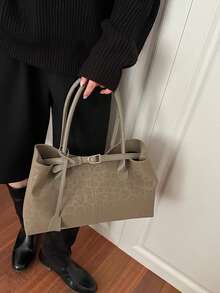 New Versatile Commuter Bag, Leopard Print Stylish Large Capacity Tote Bag, Fashionable High-Sense Handbag & Shoulder Bag - Green - View 3
