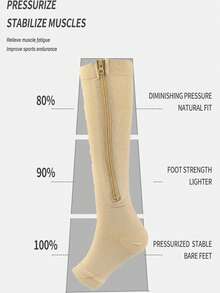 4/3 Pairs Unisex Zipper Compression Socks, Breathable Sports Socks Suitable For Running, Cycling, Camping, Skipping - Multicolor - View 3