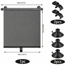 Suction Cup Retractable Blackout Curtain Sun Visor, Suitable For Car Side Windows, Portable Curtain Sunshade For Office, Home, Kitchen, Indoor And Vehicle - Sunshade Curtain - View 13