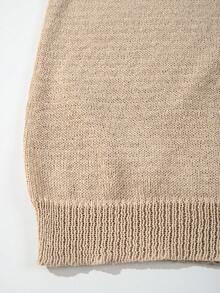 ANDREILEE 春夏男女通用休闲街头风商务通勤约会轻薄简约宽松 Polo 领翻领纽扣半门襟短袖常规针织衫，杏色 - 杏色 - 查看 6