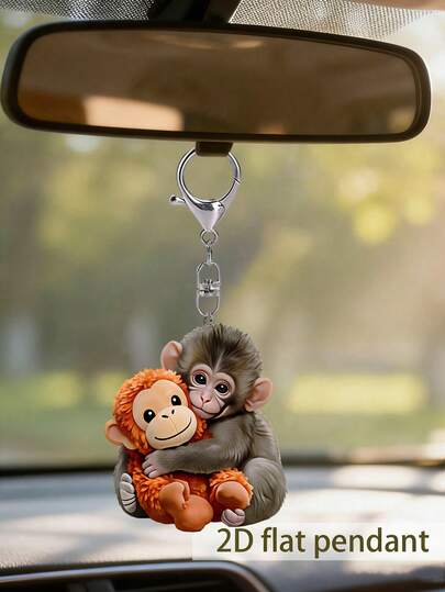 Monkey Statue Keychain,Purse Accessories Charm, Elegant Car Ornament, Backpack Charms, Purse Pendant, Lightweight And Versatile, , Travel Accessories, Beach Party Decor, Everyday Fashion Accessories, Perfect Gift For Easter, Mother'S Day, Independence Day, Wedding, Graduation Season